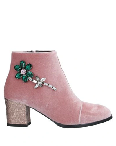 Alberto Gozzi Ankle Boot In Pastel Pink