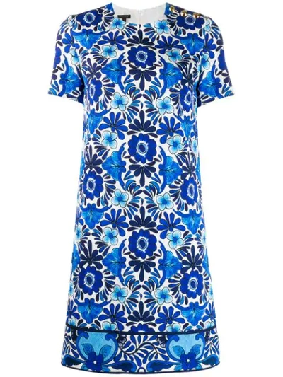 Escada Ceramic-print Hammered Shift Dress In Fantasy