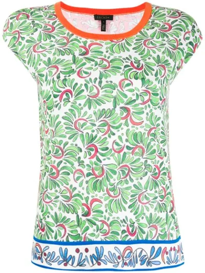 Escada Ceramic-print Cap-sleeve Top In Multi