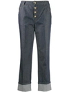 ESCADA CROPPED BUTTON JEANS