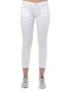 DONDUP WHITE COTTON CROPPED LENGHT JEANS,DP405RS0986D NEWDIA000