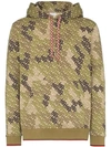 Burberry Casper Tb Monogram Hooded Sweatshirt In Green