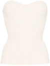 Khaite Jericho Strapless Ribbed-knit Top In White
