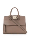 Ferragamo Studio Tote Bag In Grey