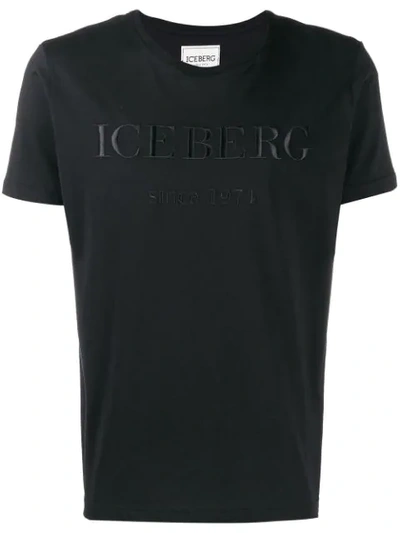 Iceberg Logo-embroidered T-shirt In Black