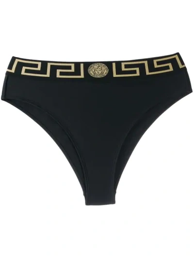 Versace Greek Key Print Briefs In A1008  Black