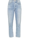 AGOLDE HIGH-WAISTED CROPPED JEANS