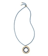Tory Burch T-stripe Pendant Necklace In Happy Blue / Navy