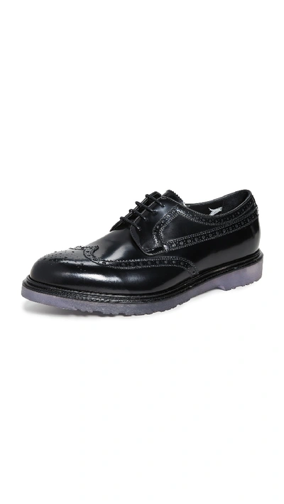 Paul Smith Crispin Brogue Patent Leather Dress Shoes In Black