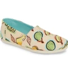 Toms Classic Canvas Slip-on In Coral Pink Fruit Fabric