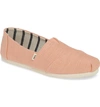 Toms Classic Canvas Slip-on In Coral Pink Heritage Canvas