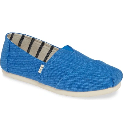 Toms Classic Canvas Slip-on In Blue Crush Heritage Canvas