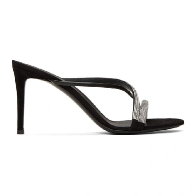 Giuseppe Zanotti Croisette Crystal-embellished Leather And Suede Sandals In Nero