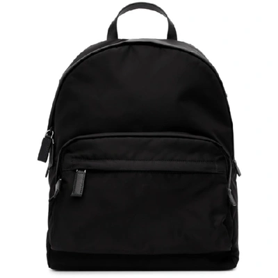 Prada Classic Logo Plaque Backpack In Black