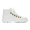 PRADA WHITE LEATHER LACE-UP BOOTS