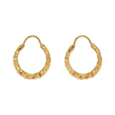 All Blues Textured Hoop Earrings In Gold