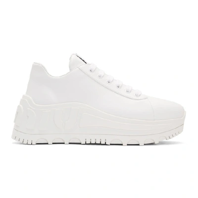 Miu Miu Run Leather Sneakers - 白色 In White