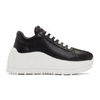 MIU MIU Black Leather Wedge Sneaker