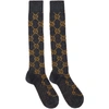 GUCCI GUCCI NAVY CRYSTAL GG SOCKS