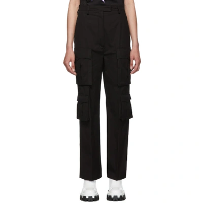 Prada Mid-rise Cotton-poplin Cargo Trousers In Black
