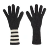 THOM BROWNE THOM BROWNE GREY FOUR BAR STRIPE GLOVES