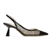 JIMMY CHOO JIMMY CHOO BLACK MESH FETTO 65 SLINGBACK HEELS