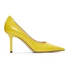 JIMMY CHOO JIMMY CHOO YELLOW LEATHER LOVE 85 HEELS