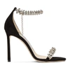 JIMMY CHOO Black Suede Shiloh 100 Sandals