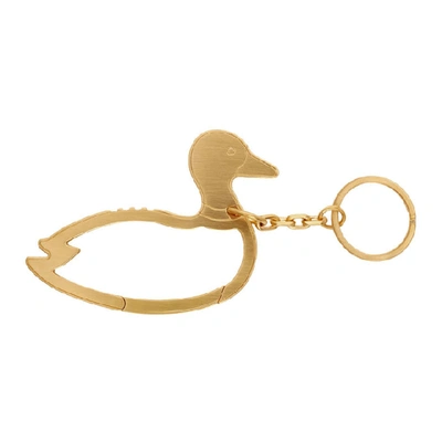 Thom Browne Duck Icon Carabiner In Gold