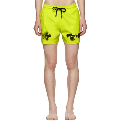 Off-white X Vilebrequin Neon Swim Shorts In Neon Yellow