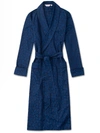 DEREK ROSE DEREK ROSE MEN'S PIPED DRESSING GOWN PARIS 16 COTTON JACQUARD NAVY,5505-PARI016NAV