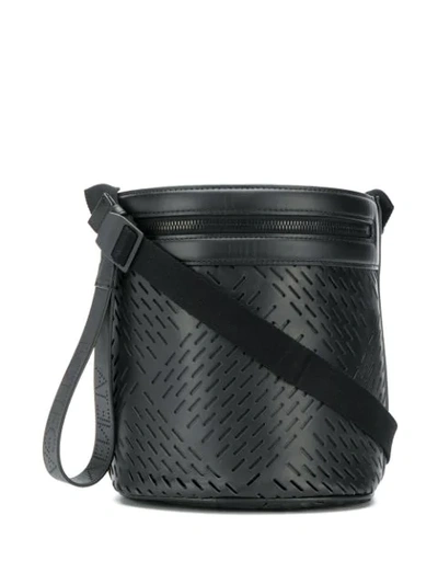 Bottega Veneta Black Perforated Messenger Bag