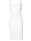 Dolce & Gabbana Lace & Satin Corset Midi Dress In White