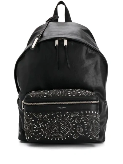 Saint Laurent Men's City Studded Leather Backpack In Black/1000