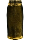 N°21 Nº21 FADED EFFECT PENCIL SKIRT - 黄色