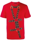 Versace Men's Slim-fit Harness Graphic Crewneck T-shirt In Red