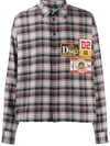 Dsquared2 Plaid Logo Patch Shirt In Blue