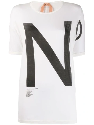 N°21 Oversized Logo T-shirt In White