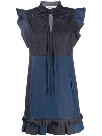 Coach Denim Patchwork Dress With Broderie Anglaise