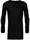 Rick Owens Ribbed Long-line T-shirt - Black