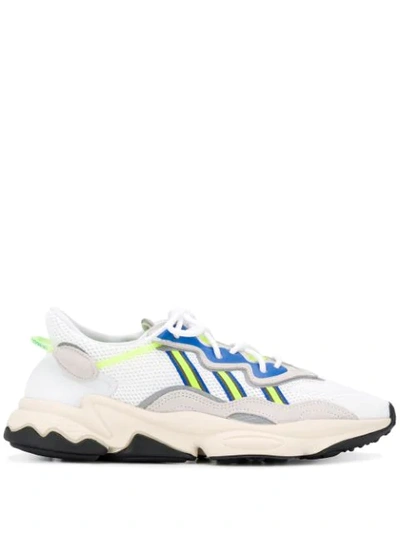 Adidas Originals oz Prene Mesh & Suede Sneakers In Ftwwht/greone/syello