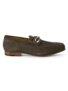 Corthay Cannes Suede Bit Loafers In Grey