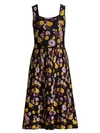 KATE SPADE Jacquard Floral Sleeveless A-Line Sweater Dress