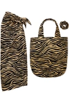 FAITHFULL THE BRAND TIGER-PRINT COTTON PAREO, TOTE AND HAIR TIE SET