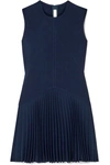 DION LEE ANNEX PLEATED BONDED STRETCH-CREPE MINI DRESS