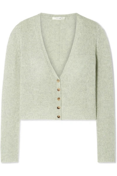 The Row Abigael Cropped Cashmere Cardigan In Mint