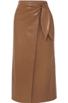 NANUSHKA AMAS VEGAN LEATHER WRAP SKIRT