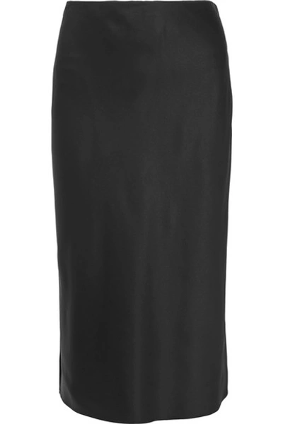 Joseph Frances Silk-satin Midi Skirt In Black