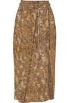 NANUSHKA INDIRA SNAKE-PRINT CRINKLED-VOILE MIDI SKIRT