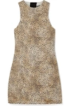 ALEXANDER WANG LEOPARD-PRINT DENIM MINI DRESS